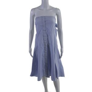 Tome Womens Striped Halter Dress Blue Size 8 11170625
